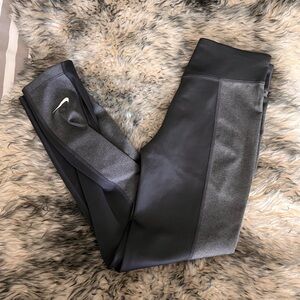 Charcoal & Grey Nike Workout Leggings Girls